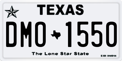 TX license plate DMO1550