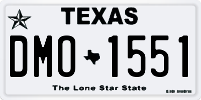 TX license plate DMO1551