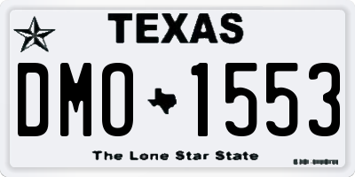 TX license plate DMO1553