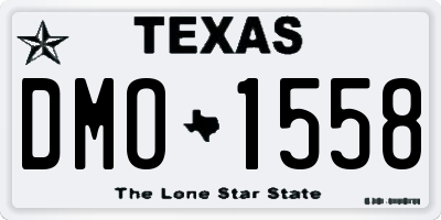 TX license plate DMO1558