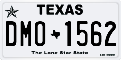 TX license plate DMO1562