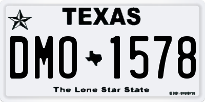 TX license plate DMO1578