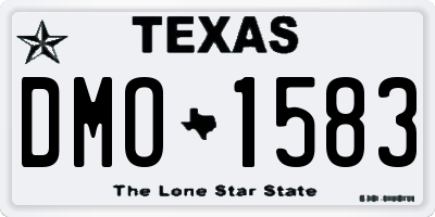 TX license plate DMO1583