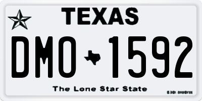 TX license plate DMO1592