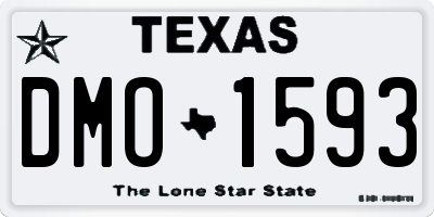 TX license plate DMO1593