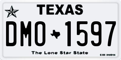 TX license plate DMO1597