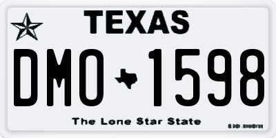 TX license plate DMO1598