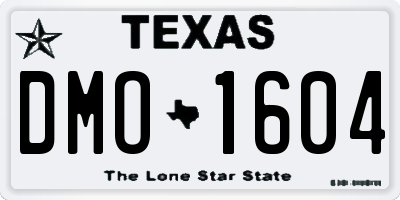 TX license plate DMO1604
