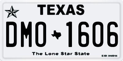 TX license plate DMO1606