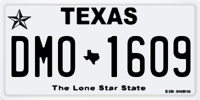 TX license plate DMO1609