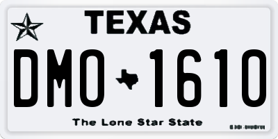 TX license plate DMO1610