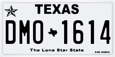 TX license plate DMO1614