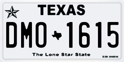 TX license plate DMO1615