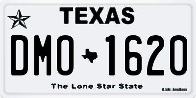 TX license plate DMO1620
