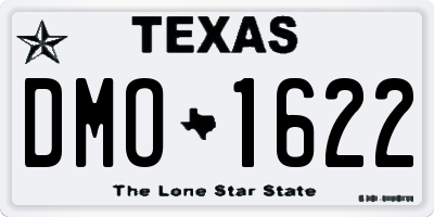 TX license plate DMO1622