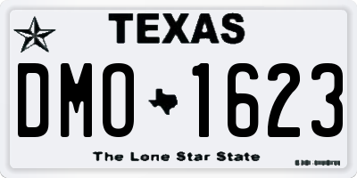 TX license plate DMO1623