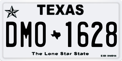 TX license plate DMO1628