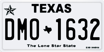 TX license plate DMO1632