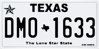 TX license plate DMO1633