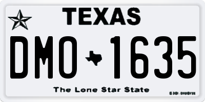 TX license plate DMO1635