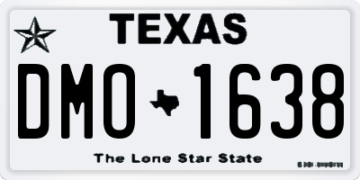 TX license plate DMO1638