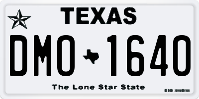 TX license plate DMO1640