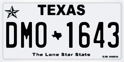 TX license plate DMO1643