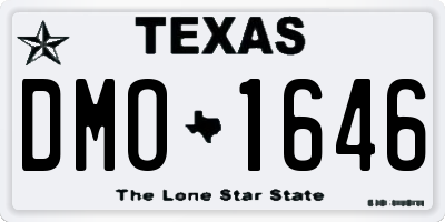 TX license plate DMO1646