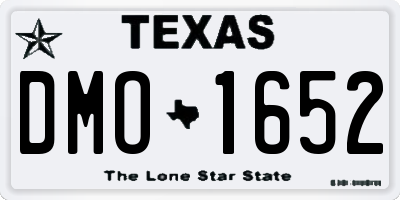 TX license plate DMO1652