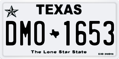 TX license plate DMO1653