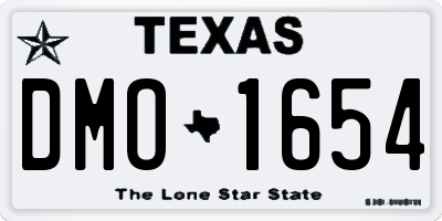 TX license plate DMO1654