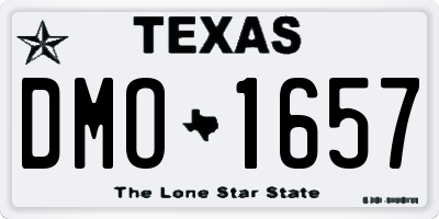 TX license plate DMO1657