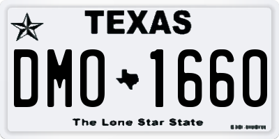 TX license plate DMO1660