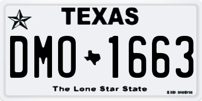 TX license plate DMO1663