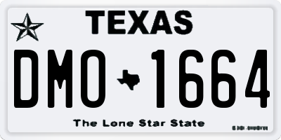 TX license plate DMO1664