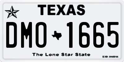 TX license plate DMO1665
