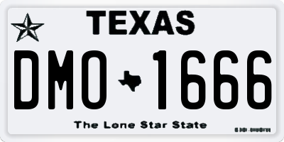 TX license plate DMO1666