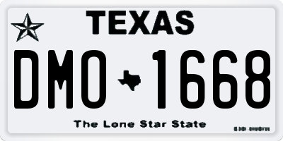 TX license plate DMO1668