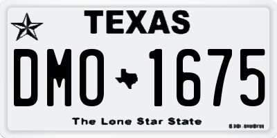 TX license plate DMO1675