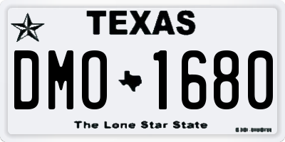 TX license plate DMO1680