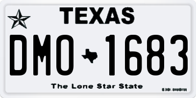 TX license plate DMO1683