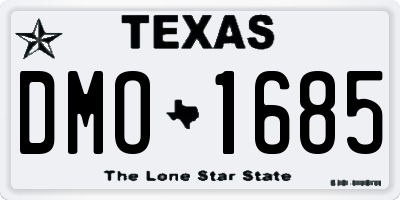 TX license plate DMO1685