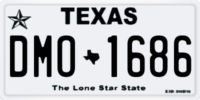 TX license plate DMO1686