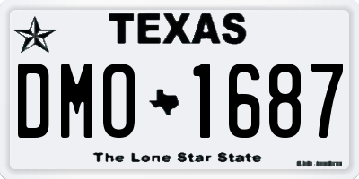 TX license plate DMO1687