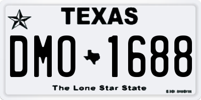 TX license plate DMO1688