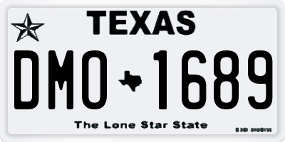 TX license plate DMO1689