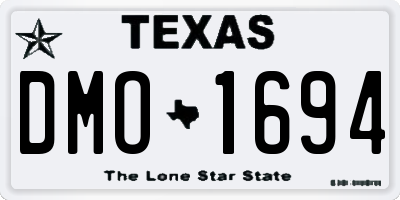 TX license plate DMO1694
