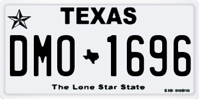 TX license plate DMO1696