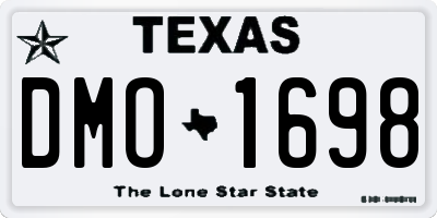 TX license plate DMO1698