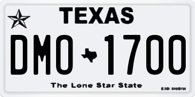 TX license plate DMO1700